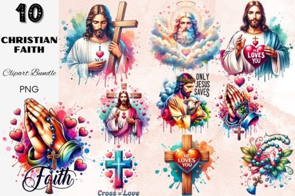 Christian Faith - Jesus Cross God Pray Illustrations