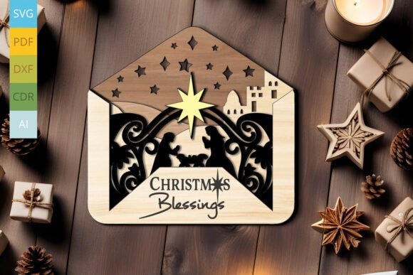 Christmas Nativity Envelope Holy Night for Winter Amp