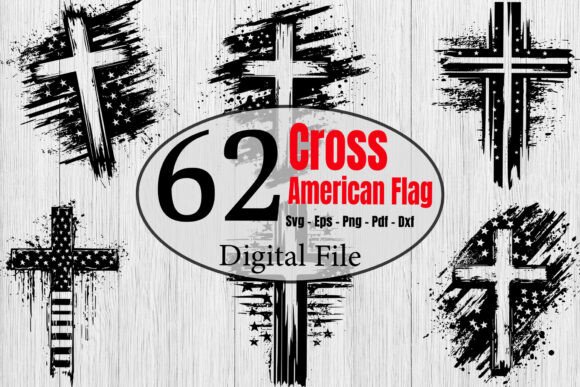 Cross with American Flag Design Bundle