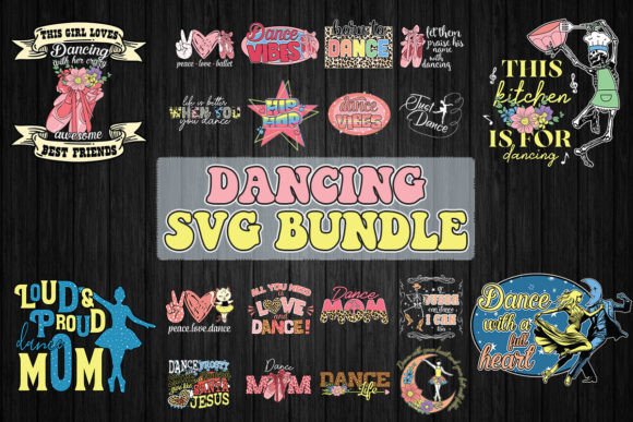 Dancing SVG Bundle for Crafts and Small Business Branding