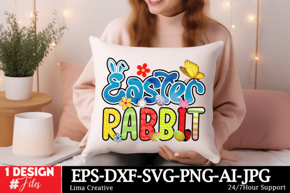 Easter Rabbit Sublimation Design