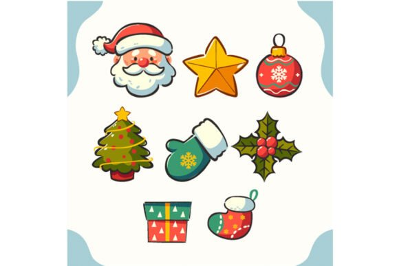Hand Drawn Christmas Elements Collection & Icons