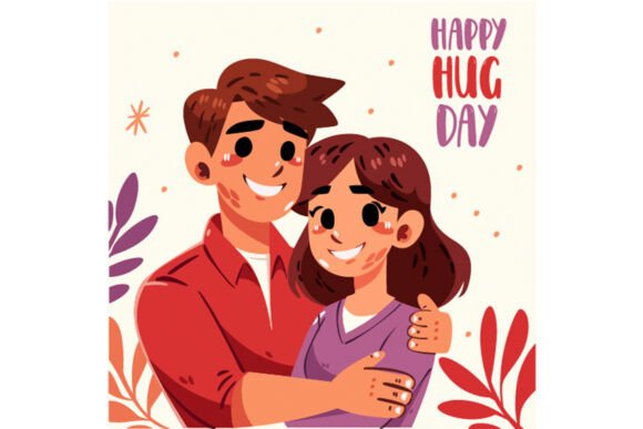 Hand Drawn Hug Day Illustration 1