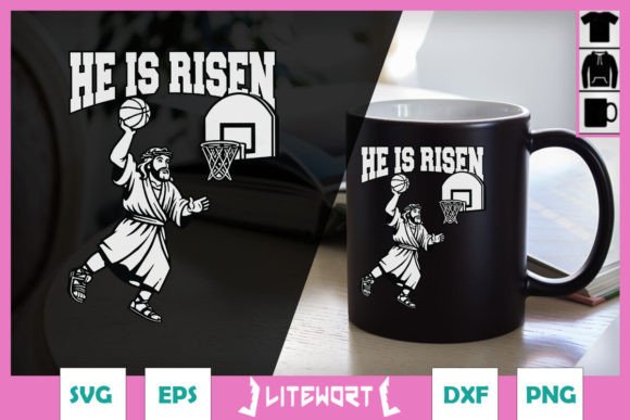 He is Risen Funny Jesus Basketball SVG Crafts