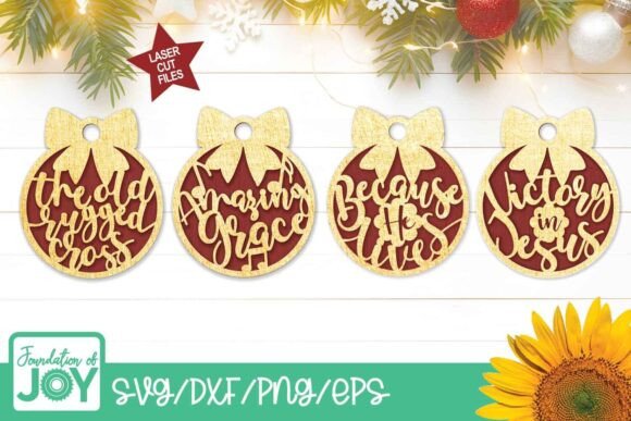 Hymn Ornament Bundle, Laser Cut Ornaments