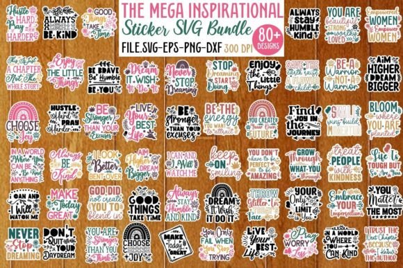 Mega Inspirational Sticker SVG Bundle for Crafts