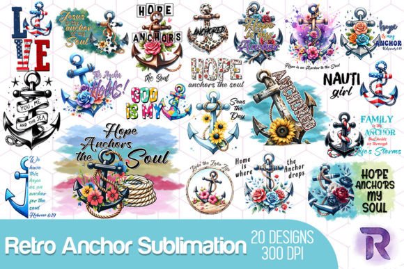 Retro Anchor Sublimation Bundle for Crafts