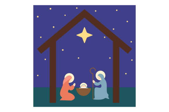 Starry Nativity Scene for Crafts Projects